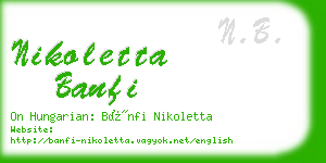 nikoletta banfi business card